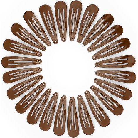 Lot de 24 pinces à cheveux métal marron 5,1 cm pour filles (1/5)