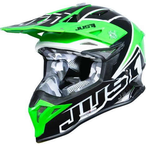 Casque JUST1 J39 thruster noir vert fluo blanc brillant XL (1/5)