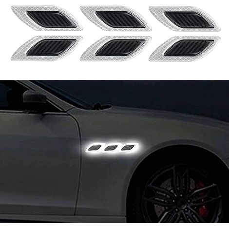 CCYKXA  Stück 3D-Reflexstreifen-Aufkleber, reflektierende Motorhaubenaufkleber, hochintensive reflektierende Aufkleber für bessere Sichtbarkeit bei Nacht für Pkw und SUVs (Weiß)