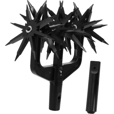 Cultivateur Rotatif Manuel Noir en Abs pour Desserrer Le Sol et Promouvoir la Croissance des Plantes, Outil Polyvalent pour Champs Agricoles et Jardins (1/5)