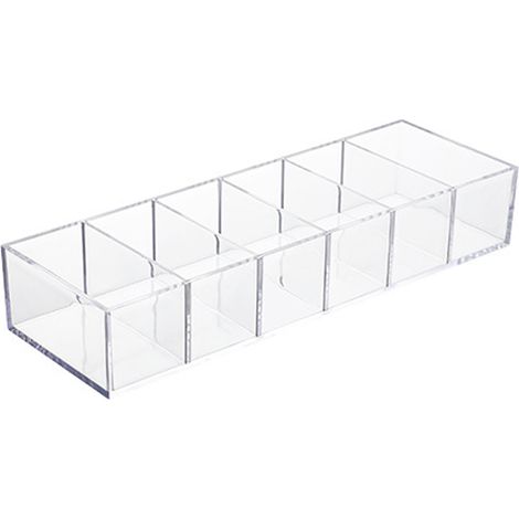 Organisateur De Maquillage - Boîte Acrylique Transparente À 6 Ou 8 Compartiments - Pour Table De Toilette Salle De Bain Dresser Cuisine - 1 Pièce (1/5)