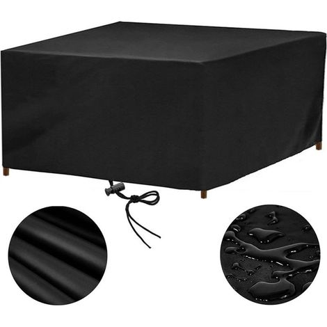 Housse Table de Jardin 110x70x100cm Imperméable - Protection Salon Extérieur, Bâche Mobilier, Noir (1/5)