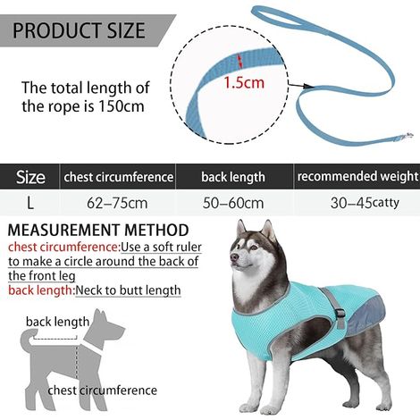 dog cooling vest breathable summer cool dog coat for small medium dogs outdoor activities blue (1/4)