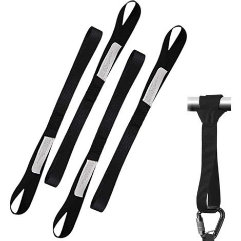 4er Set Zurrschlaufen 800kg – 25mm x 30cm für Motorrad, Fahrrad, Auto