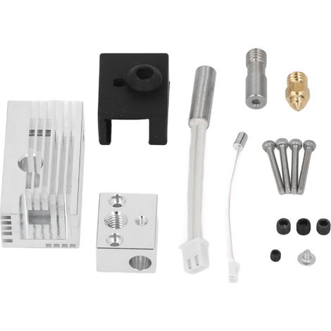Kit bloc chauffant d'extrudeuse, buse en aluminium et laiton, résistance bimétallique avec dissipateur thermique pour ENDER 3 S1