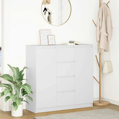 vidaXL Sideboard with Drawers White 100,5x35x98,5 cm Engineered Wood