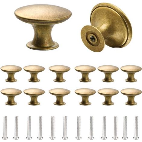 Dailygoods，Pomelli per mobili，12 pezzi，Pomelli rotondi vintage per porte，30 mm，Pomelli per cassetti，Pomelli per cassetti，Pomello per mobili (1/5)