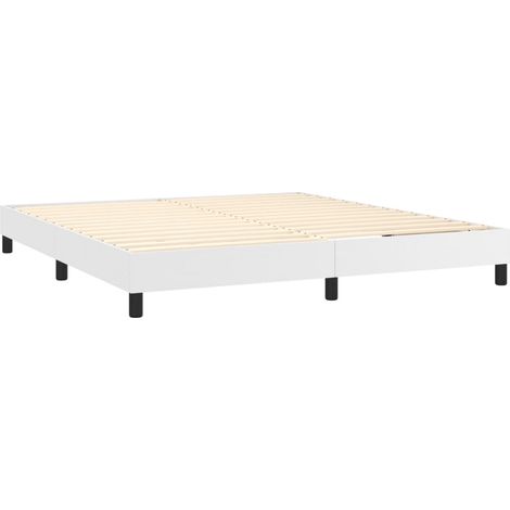 Somier de láminas sobre patas estructura de cama 160x200 cm sintético blanco TDL0207362