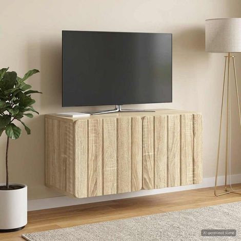 Wandmontierter TV-Schrank 59,5 x 31 x 30 cm Sonoma-Eiche (1/5)