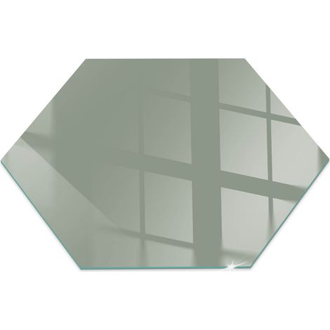 Plaque en verre Cheminée Protecteur de Sol Sous la Cheminée Verre Trempé Protection Thermique Couleur Gris-vert h40 cm (1/5)