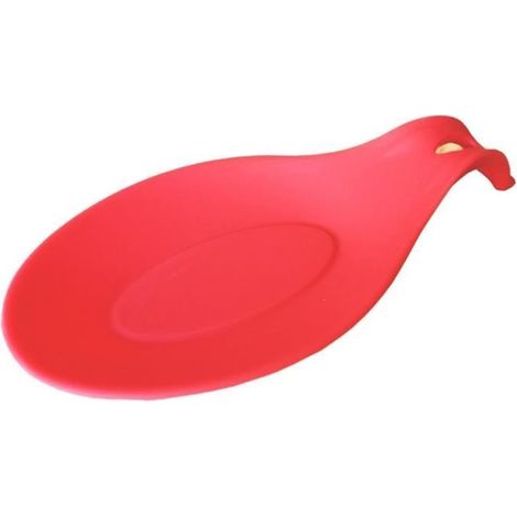 1 pc Gros Repose Cuillère en Silicone pour Ustensiles de Cuisine Rouge (1/3)