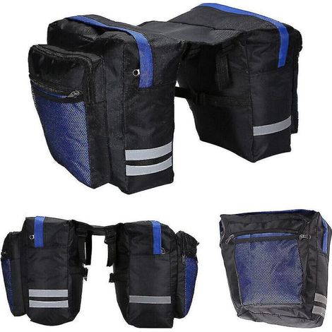 Sacoches doubles étanches pour vélo, porte-bagages arrière, noires (1/5)