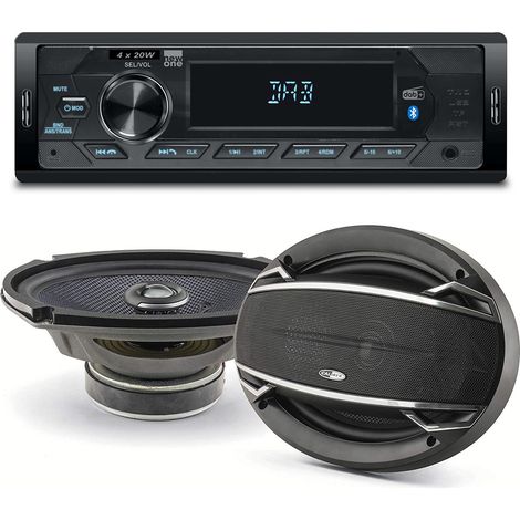 Pack sono voiture Autoradio AR390DAB + 2 haut parleurs ovales 6x9" Caliber 180W