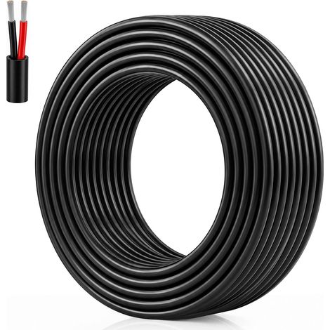 Câble Électrique 20 AWG 2 Conducteurs 20 m 2x0,5 mm², Fil Électrique Rouge et Noir en Cuivre Étamé Souple, Câble Basse Tension pour Ruban LED, Éclairage LED, DIY, Automobile (1/5)