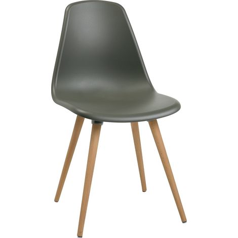 Chaise polyvalente gris ombré avec pieds en bois de hêtre, lot de 2 pièces, emballage en carton.