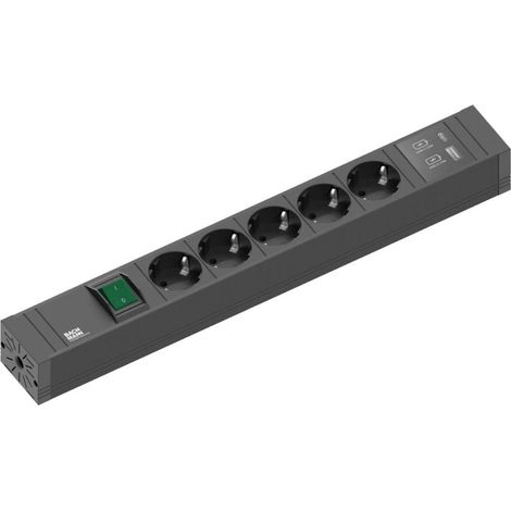 Bachmann CONNECT LINE multiprise noire 5 prises USB