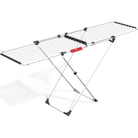 Tendedero extensible de acero con soporte para calcetines 20 metros para colgar de 187x57x94 cm