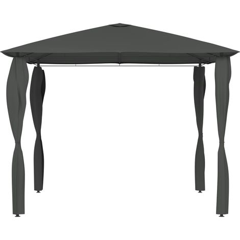 Tonnelle Barnum de Jardin, Pavillon, Pergola, Tente de jardin, à revêtement de poteaux 3x3x2,6 m Anthracite 160 g/m² OIB8890E (1/4)
