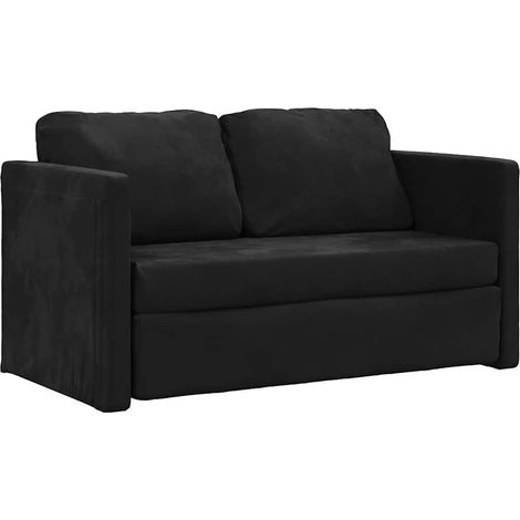 Maison Exclusive - Divano Letto da Terra 2 in 1 Nero 122x204x55 cm Velluto (1/5)