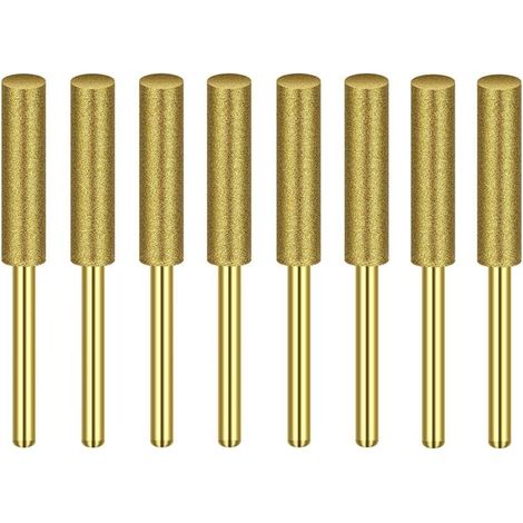 Lot de 8 Limes Diamantées Haute Dureté pour Affûtage de Tronçonneuse 3/16 Pouce 4 8 mm (1/4)