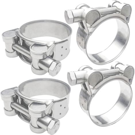 x Bolzenschellen 44-47 mm, Benzinschlauchschelle, Edelstahl 304, Auspuffschelle für technische Geräte, Boote, Motorräder