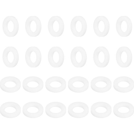 Rondelle PTFE 24Pcs 14mm OD 8mm ID 2mm Épais Rondelles Plates Joint d'Étanchéité Annulaire pour Robinet, Tuyau, Boulon, Machinerie, Blanc (1/5)