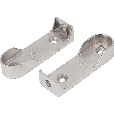 2pcs Support de porte, Métal Nickelé, Tige 16mm, Pour Armoire Penderie (1/2)