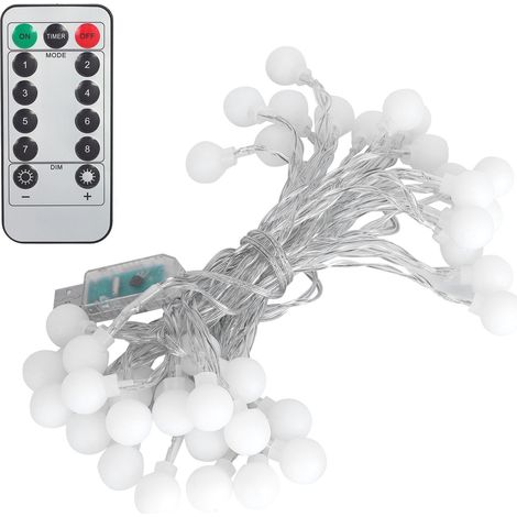 40 LED-Kugellichterkette, 6 m, USB-Anschluss, dekorative Hängelichter mit 8 Modi für drinnen und draußen, warmes Licht (1/5)