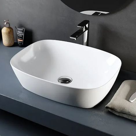 Lavabo da appoggio in ceramica bianca modello ctl 50 50x38 cm BARBOTTINA