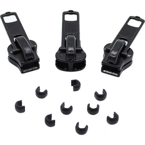 Kit de réparation de Fermeture éclair 5 Vislon Plastique-3 curseurs et arrêts universels