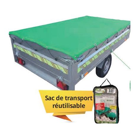 BACHE FILET REMORQUE 250 x 160 cm mailles fines