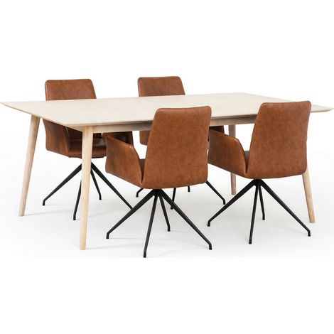 Conjunto de mesas y sillas para comedor Norsica 560 , 75x100x200cm, Diámetro: 0, Número de asientos: 4, Estilo: Contemporary