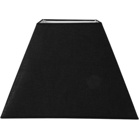 Abat-jour - Carré - Noir - Pour lampe - Base 41 cm - Culot E27 avec réducteur