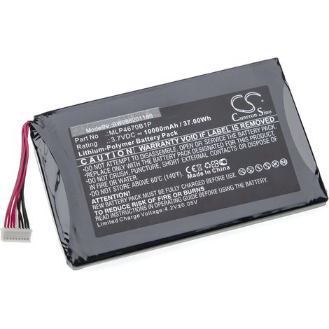 vhbw Batería recargable compatible con Autel MS906TS medidor (10000 mAh, 3,7 V, polímero de litio)