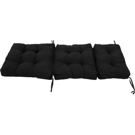 Black Extended Garden Folding Adirondack Chair Cushion 130cm W x 55cm D (1/5)
