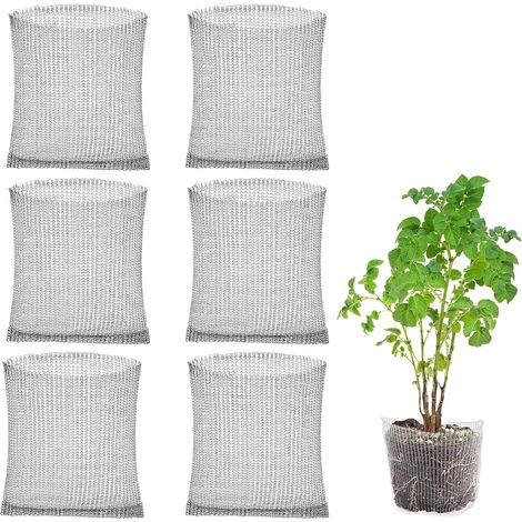 Panier de Protection des Racines des Plantes 6 Pcs, Paniers de Plantation Anti-Campagnol, Sacs en Maille Métallique en Inox pour Légumes Arbre Fruitier Fleurs Contre Les Souris Morsure Racines 25x23cm