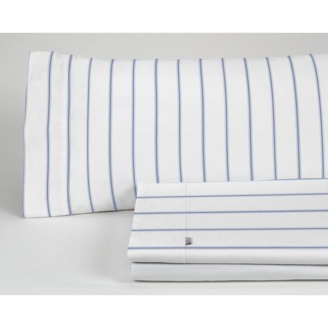 Juego de sábanas de algodón Rita color azul. Cama de 90 cm. 3 piezas (1/5)