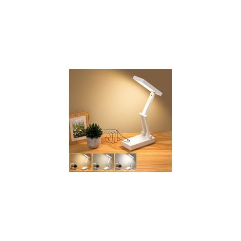 Lampe de Bureau,Table Lampes sans Fil,Lampe Portable & Pliable, Lampe Chevet avec 3 Luminosité & Graduable, Lampe LED Rechargeable, 2400 mAh