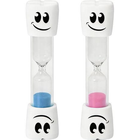 Set di 2 timer per spazzolino da denti per bambini, set di timer per bambini, rosa e blu, adatti per cucina, ufficio, giochi, 2 minuti (1/5)