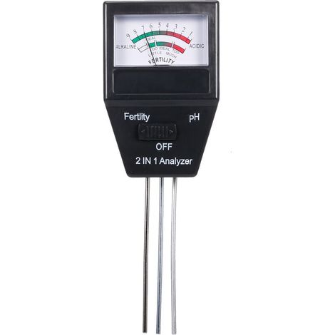 2-in-1-Boden-pH-Tester, Boden-pH-Meter, Fruchtbarkeitstester, PH-Meter, Bodentester für Garten, Bauernhof, Rasen, Innen- und Außenbereich, Pflanzenpflege, Schwarz