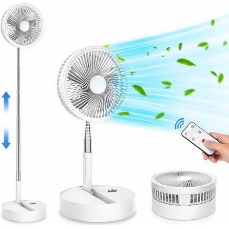 Ventilador de pedestal，Refrigeración de verano，Refrigeración de sala de estar，Ventilador ajustable，Ventilador con control remoto，Negro (1/5)