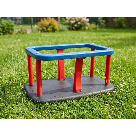 Asiento tipo cubo con inserto de aluminio, color negro, columpio infantil (sin cadena) (1/3)