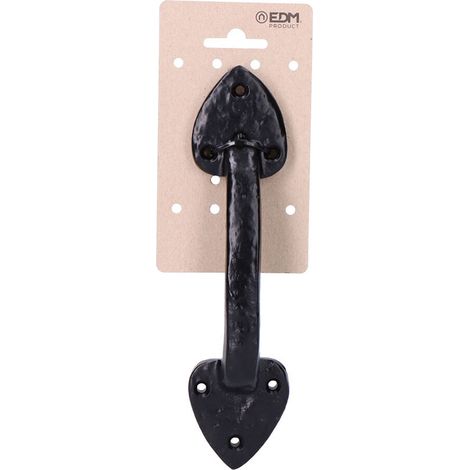 TIRADOR PUERTA STANDARD 210MM FORJA NEGRO EN CARTÓN COLGANTE EDM (1/3)
