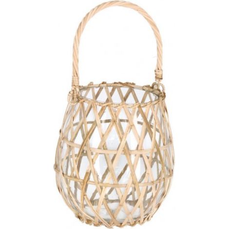 Vaso "zhob bomb" in vetro naturale prodotto lavorato a mano -Ø16x18h (1/2)