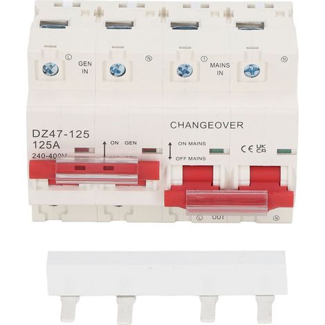 Disjoncteur de Transfert à Verrouillage 125A 2P, Commutateur Double Alimentation AC 240‑400V avec Capacité de Rupture 10KA (1/5)