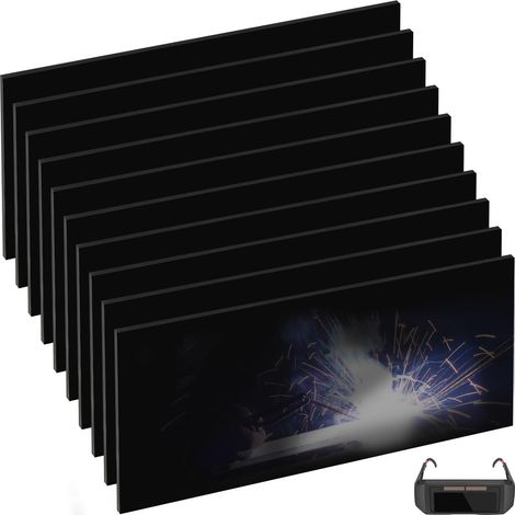 10 Pack Lentille de soudage Soudure Lentille Shade 12 Pièces de Rechange Verre Lentille de Capot Filtre de Casque (2 "x 4,25") Soudage Endurci Assiette de Verre Kit d'accessoires Consommable