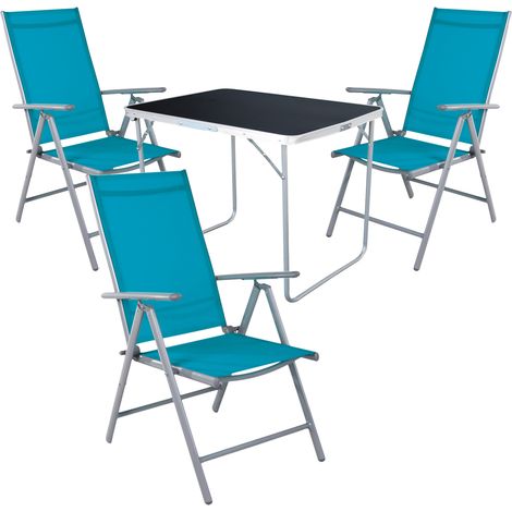 4-tlg Campingsessel Petrol + Campingtisch-MMC330870B+3xMMC5000P (1/4)