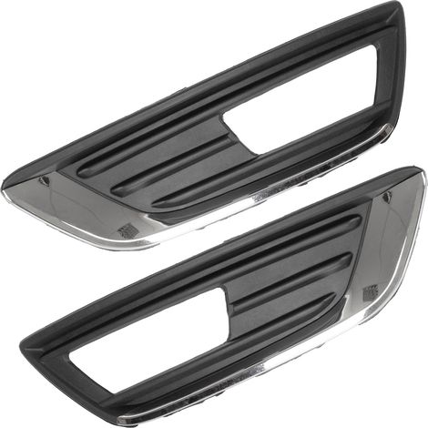 Griglia anteriore per paraurti Ford FOCUS III FL 12-16 con fari alogeni, NERO + CROMATO, sinistra + destra, set da 2 pezzi. (1/5)