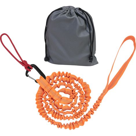 Cuerda de remolque para bicicleta infantil de 1,7 m a 3 m - Carga de tracción de 200 kg para montaña y largos paseos en familia - Con bolsa de almacenamiento naranja