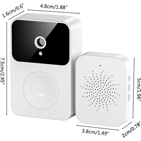 Sonnette vidéo sans fil intelligente avec télécommande HD pour la maison, interphone avec vision nocturne HD et Wi-Fi rechargeable pour la sécurité.